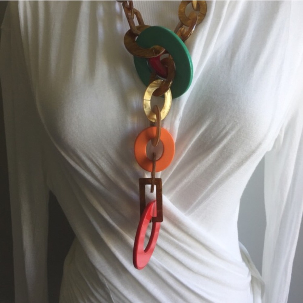 Brown Multi Y Statement Necklace - image 3